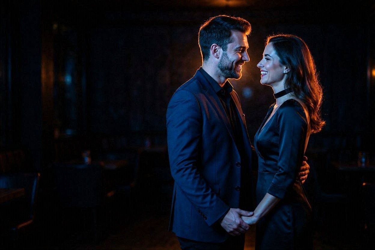 Pareja disfrutando la noche